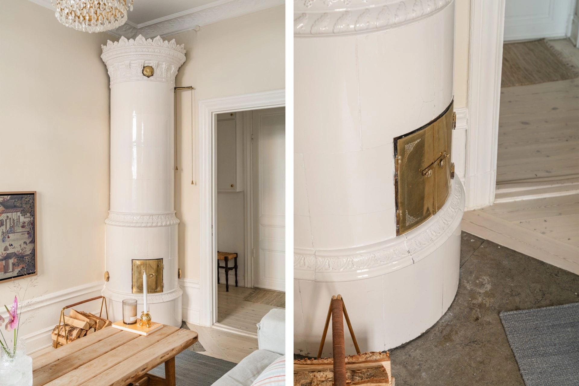 Sekelskiftestvåa i fint skick med fungerande kakelugn!