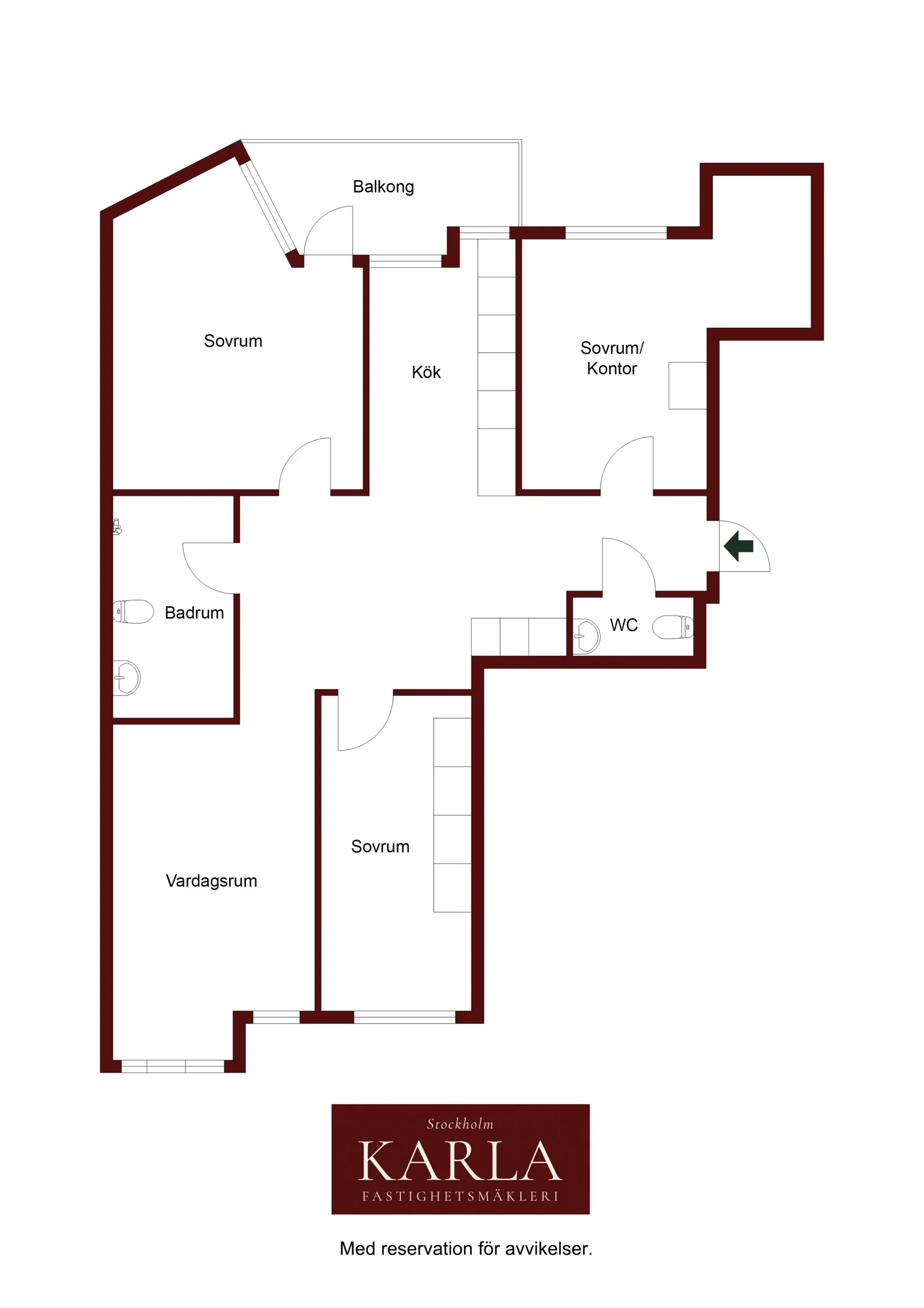 Genomgående planlösning med balkong i söderläge och utsikt över stadshiluetterna!