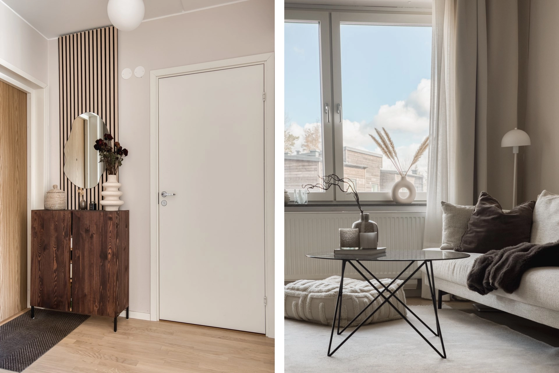 Kvadratsmart tvåa med balkong och genomgående modern känsla