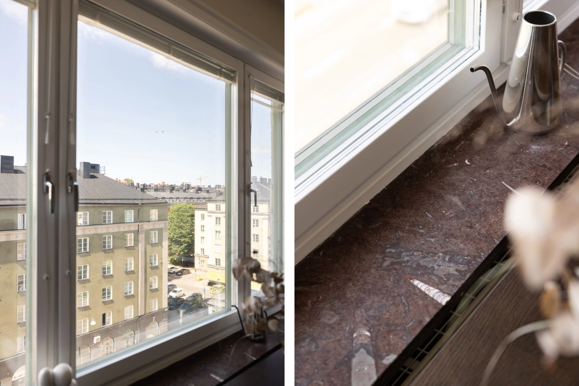 Högt upp med ljus, charm och utsikt över takåsarna